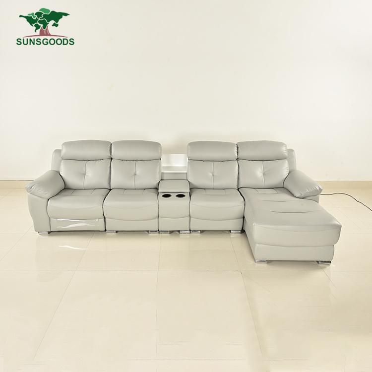 Fashion Style PU Leather 3 Seater 1 Loung Chair with Storage Box
