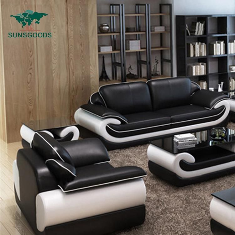 Black Mix White Color New Unique Sofa Set for Home Use