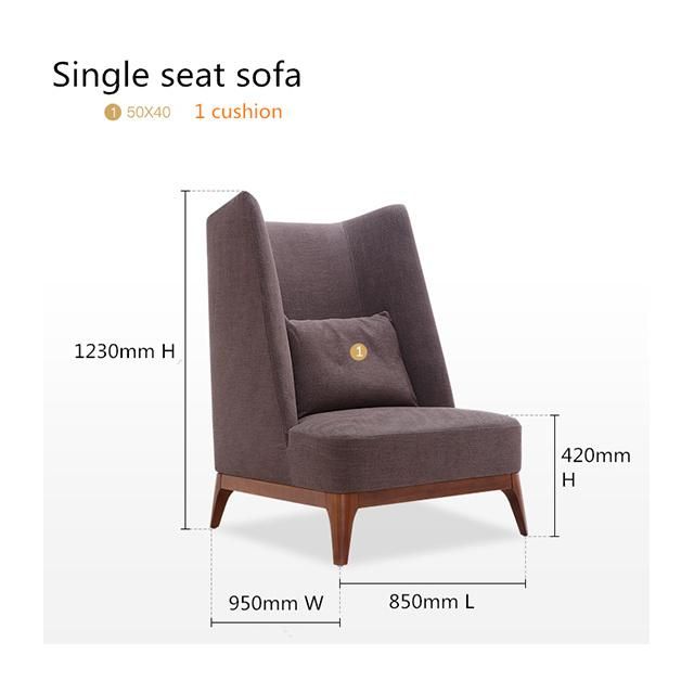 Light and Luxury Unique Design Furniture Ash Solid Wooden with Fabric Sofa for Hotel