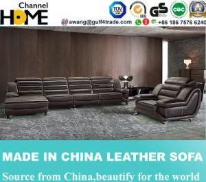 Three Seat with Chaise Leather Sofa for Home Living Room (HC2058)