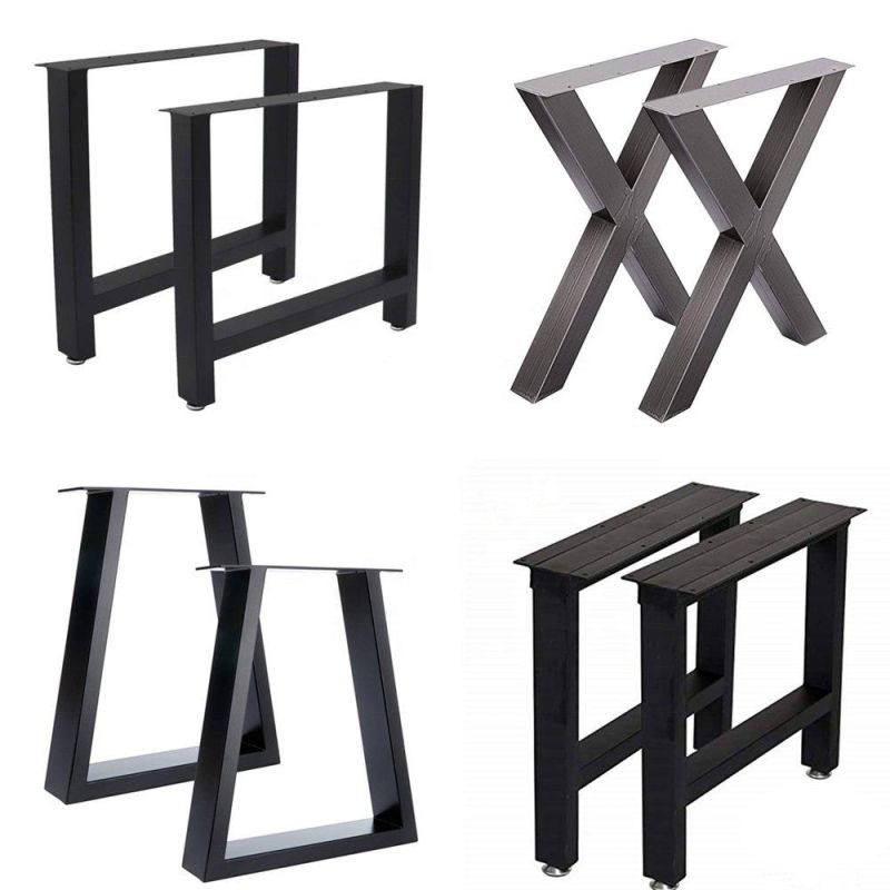 Coffee Table Legs Black Wrought Industrial Heavy Duty Frame Powder Coating X Shaped Side Cast Iron Bench Coffee Customized Metal Matt Black Cast Iron Bench Legs