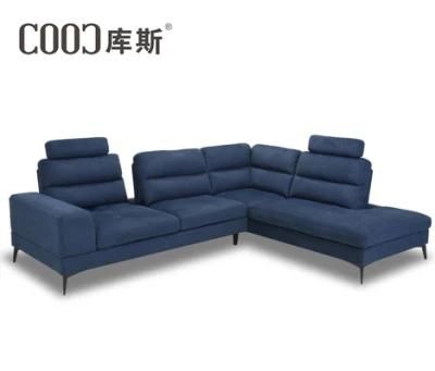 Modern Push Back Sofa with Removable Headrest Fabric Furniture 3090