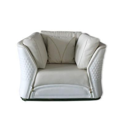 Luxury European American Style Living Room Furniture Single Seater Sofa for Villa
