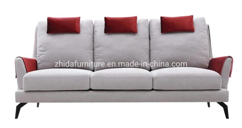 Modern Home Furniture Stainless Leg 3 Seater Velvet Fabric Full Set Sofa