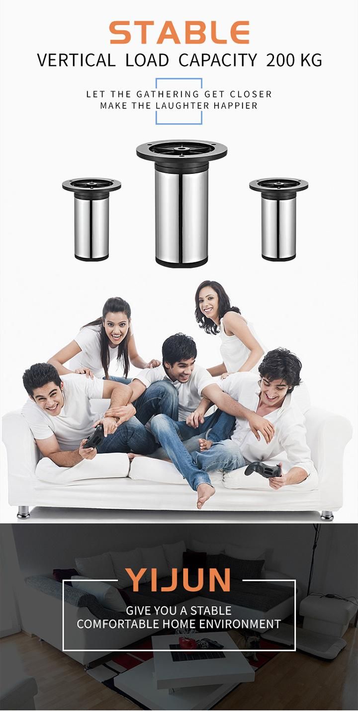 Round Adjustable Stainless Steel Furniture Legs