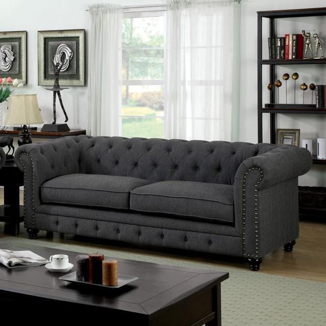 Simple 2 Seat Household Living Room Sofa Chesterfield Loveseat Sofa in Dark Teal