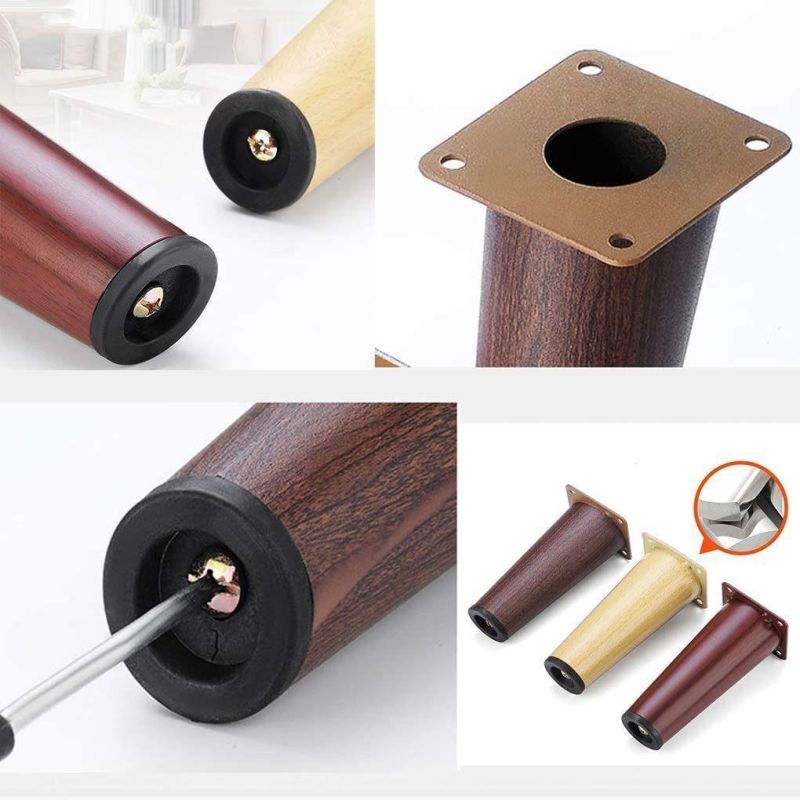 Wood Grain Steel Furniture Feet Metal Sofa Legs Oblique Table Legs for Sofa Bed Cabinet