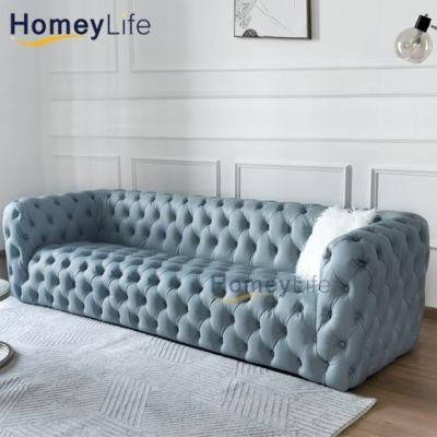 Home Furniture Living Room Hotel Modern Velvet Chesterfield Leisure Couch Sofa Set