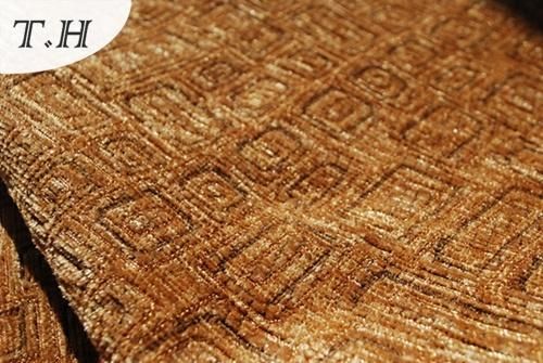 2022 Chenille Embossed Made in Brown Sofa Fabric Furniture Fabric
