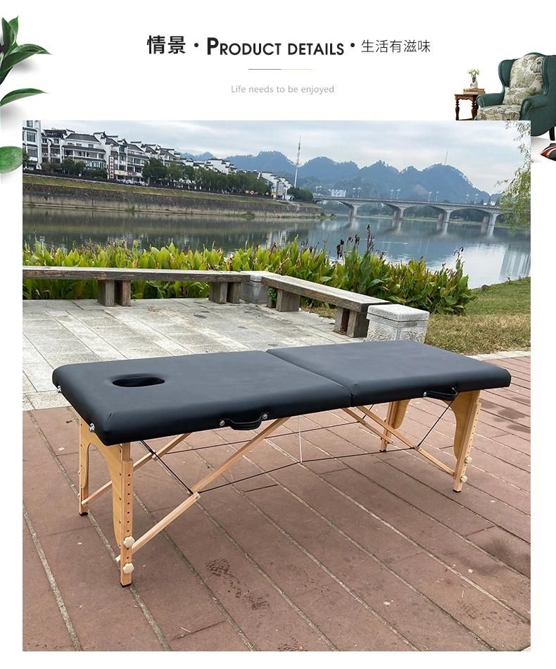 Beauty Wooden Folding Massage Table Facial Bed Portable Couch SPA