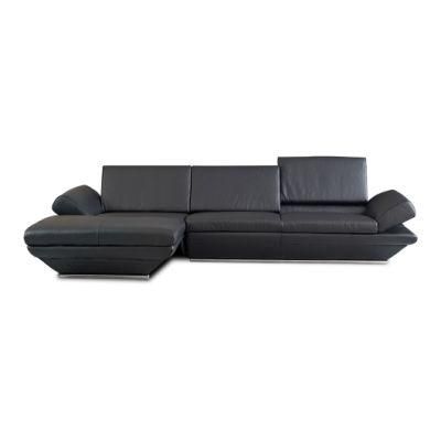 Concise Executive Reception Area Home Living Room Leather Chaise Sofa