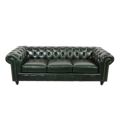 Living Room Furniture 3 Seat Genuine Leather Sofa