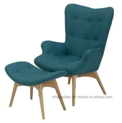 Fashion Hotel Lounge Chair with Ottoman Wing Chair Sofa (ST0047)