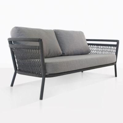 Outdoor Large Patio Luxury Rope Woven Deep Seating Loveseat Sofa