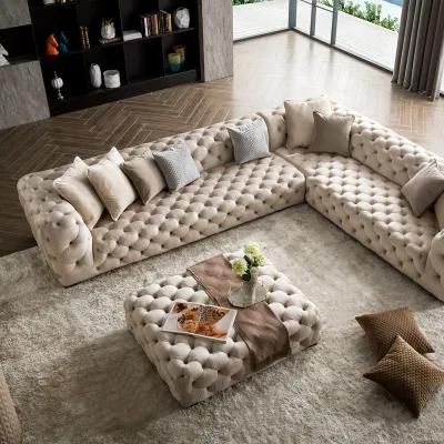 Italian Furniture Living Room Sofa Set Modern Furniture Luxury Upholstery Fabric Sectional Sofa L Shape Corner Sofa