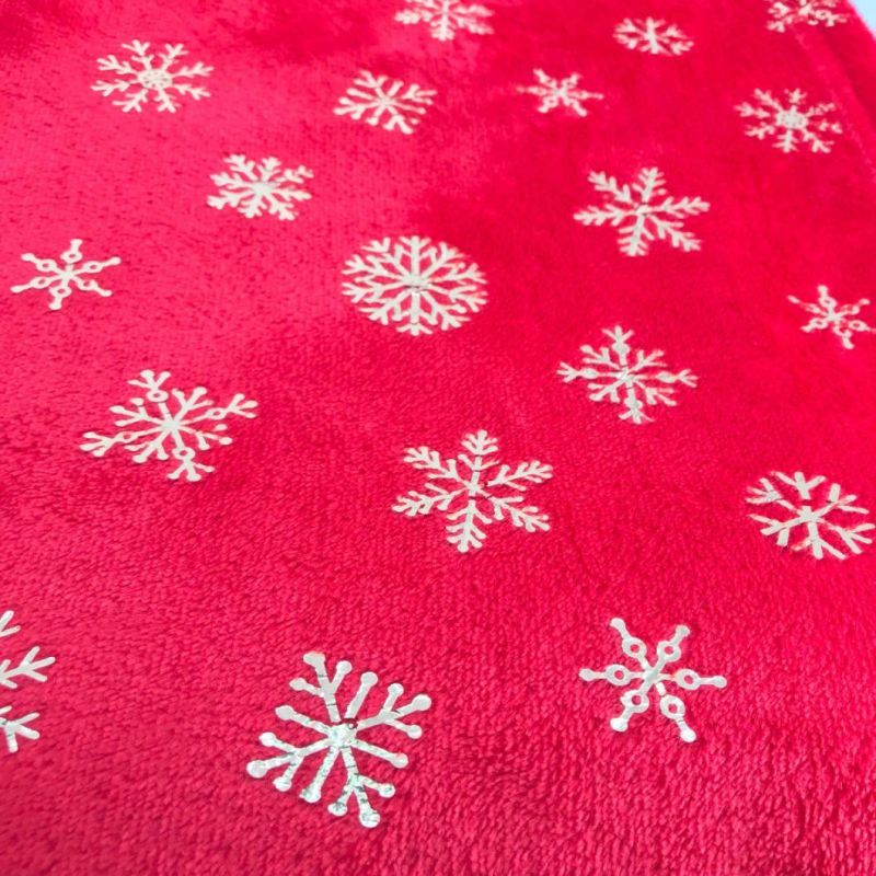 Coral Fleece Throw Blanket with Metallic Foiled for Sofa