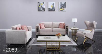 Metal Parts Sofa with Velvet Fabric for Living Room Furniture