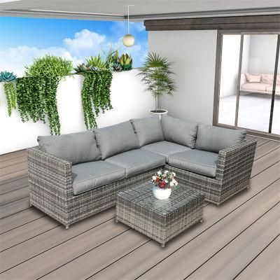 Outdoor Furniture L Shape PE Wicker Patio Rattan Sofa Set