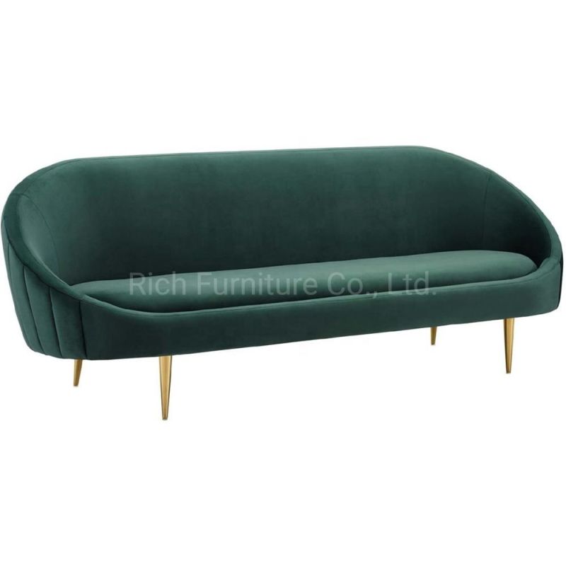 Home Modern Chaise Lounge Sofa Living Room Green Velvet Lovesets Sleeper Sofa