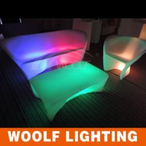Glow LED Garden Patio Coffee Sofa Set