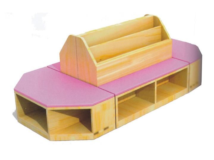 Special Design Wooden Bookcase for Kids with Sofa