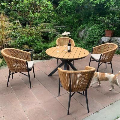 Outdoor Table and Chair Combination Leisure Rattan Chair Outdoor Courtyard Garden Sofa Waterproof Sunscreen Rope