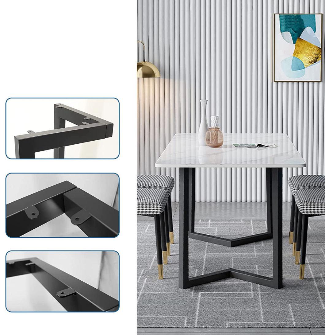 Black Heavy Iron Metal V-Shaped Dining Table Legs