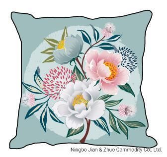 Custom Digital Printing Flower Polyester Cushion Pillow Household Textiles