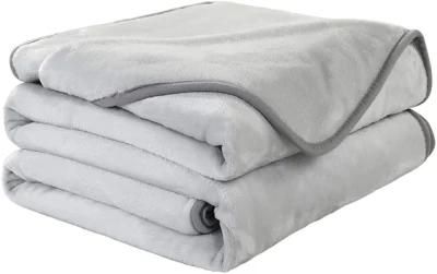 Soft Full Size Blanket All Season Warm Microplush Lightweight Thermal Fleece Blankets for Couch Bed Sofa, Silver Gray