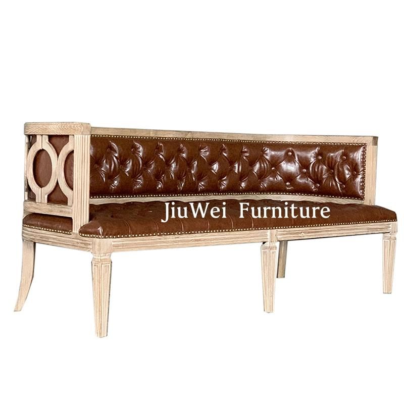 New Antique Chair Hotel Furniture Home Leather Set Lounge Sofa