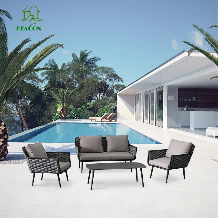 Outdoor Garden Set Cushions Cover Couch Rattan Metal Leisure Sofa