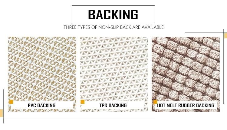 Washable Water Absorbent Latex Backing 100% Polyester Microfiber Bathroom Chenille Shag Bath Mat
