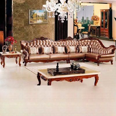 Antique Leather Corner Sofa Set From Chinese Furniture Factory