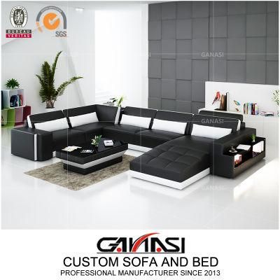 Classic Style Office Furniture U Shaped Customzing Design Fabric Leather Sofa with Coffee Table