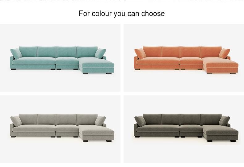 Fabric L Shape Couch Chesterfield Living Room Furniture Sofa