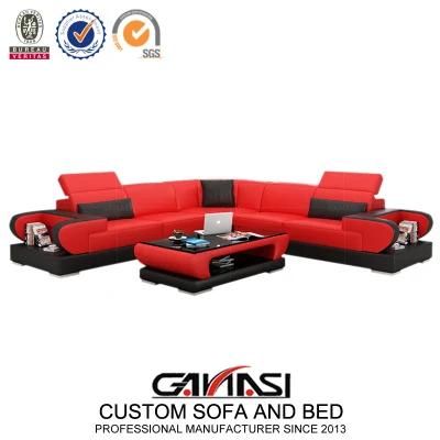 China Manufacture Wholesale L Shape Leather Sofa with Low Price