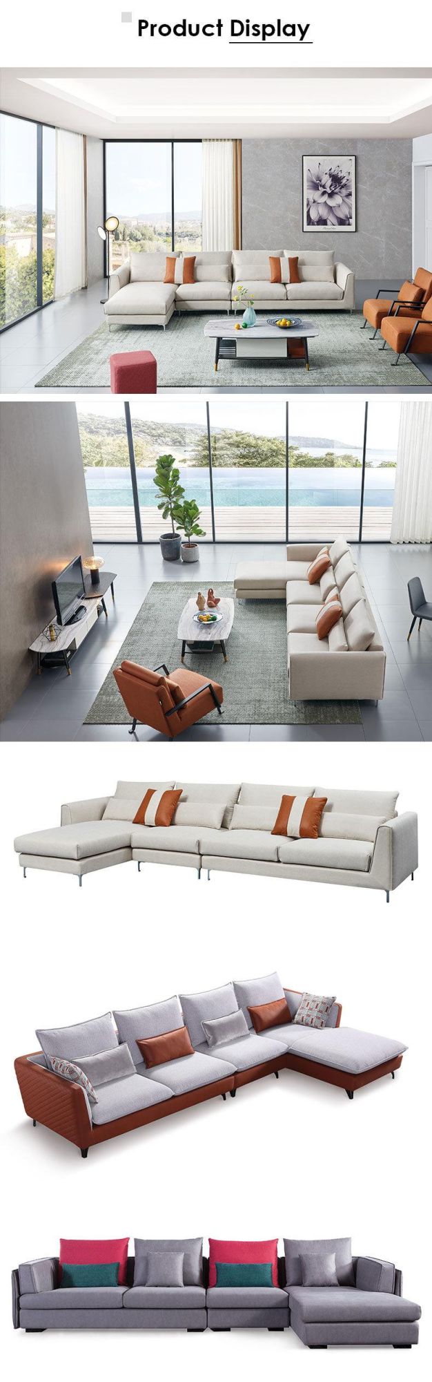 Deep Soft Modern Furniture Minimalist Leathaire Leisure Sofa