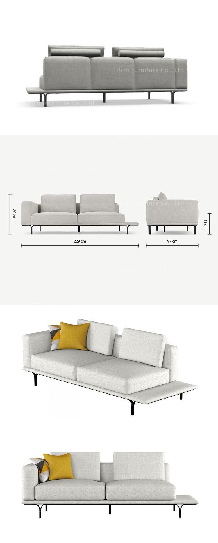 Leisure Couch Furniture Sofa Modern Fabric Lounge Chaise Sofa