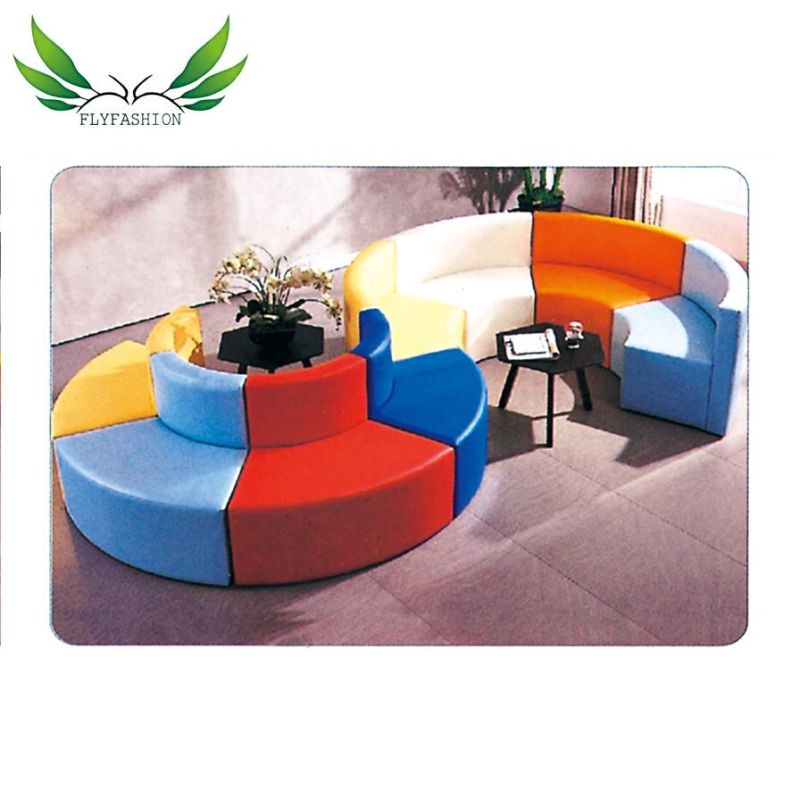 Round Colorful Soft Leather Comfortable Sofa for Kids