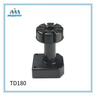 Td180 Black Plastic Screw on Adjustable Foot 150mm for Cabinet and Vanity