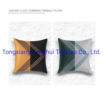 New Customized Leather Cloth Combined Triangle Use for Pillow