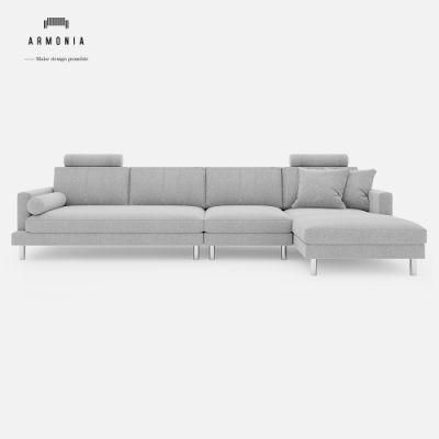 Sponge Living Room Fabric Luxury L Shape Modern Furniture Sofa with High Quality