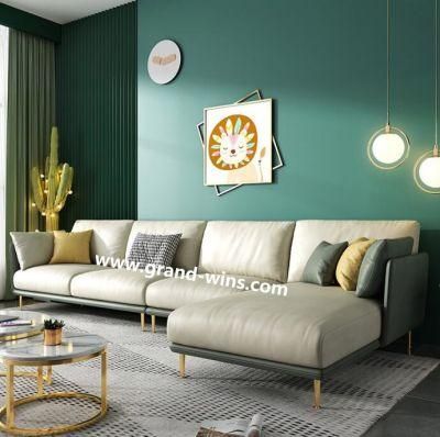 Living Room Furniture L Shape Stationary Sofa Set Sectional Sofa