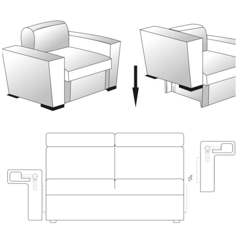 Sofa hardware 120 mm metal armrest bracket sofa hinge