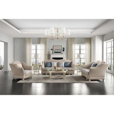 Luxury Modern Home Furniture 3 Seaters Couch Wood Recliner Living Room Furniture Leather Sofa