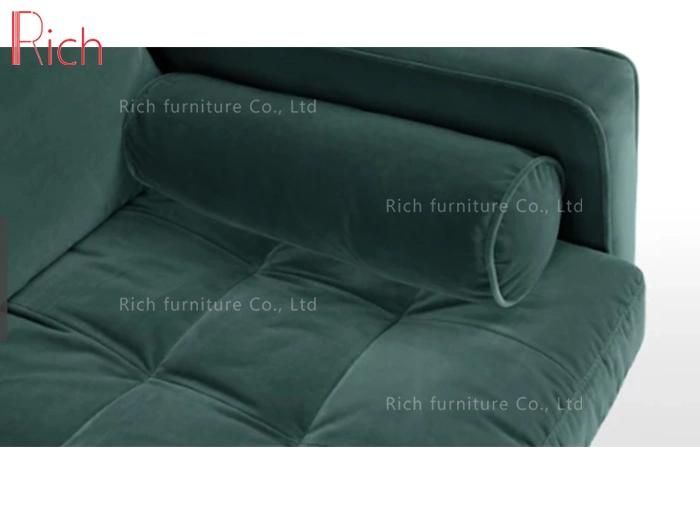 Living Room Furniture Sectional Couch Green Velvet Corner Sofa