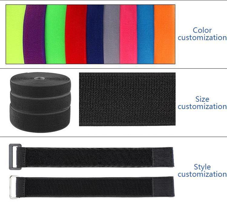 Customized Sewable 80mm Nylon Black White Colorful Hook and Loop Heavy Duty Strap