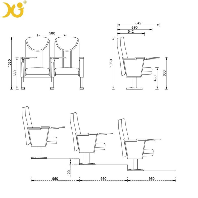 Foshan Foldable Comfortable Theater Chair Furniture Stackable Sofa Hall Auditorium Chair Seating Cinema Chair Standard Size