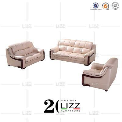 European Modern Hotel Furniture Casual Sectional Genuine Leather Sofa