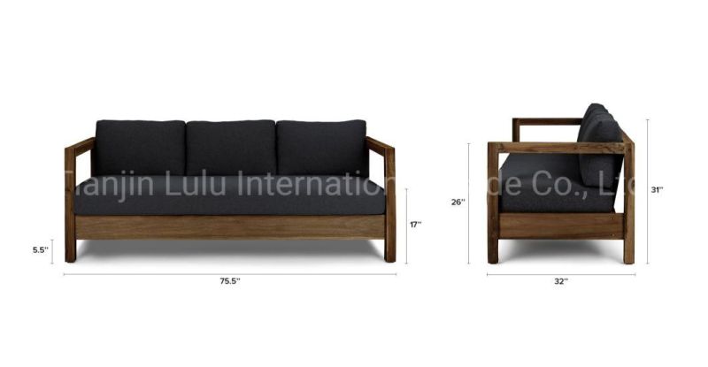 High Quality Modern Patio Furniture Wood Sofa Garden Module Outdoor Sofa